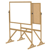 Ghent Reversible Whiteboard / Cork Bulletin Board w/ Wood Frame, 3'H x 4'W_0